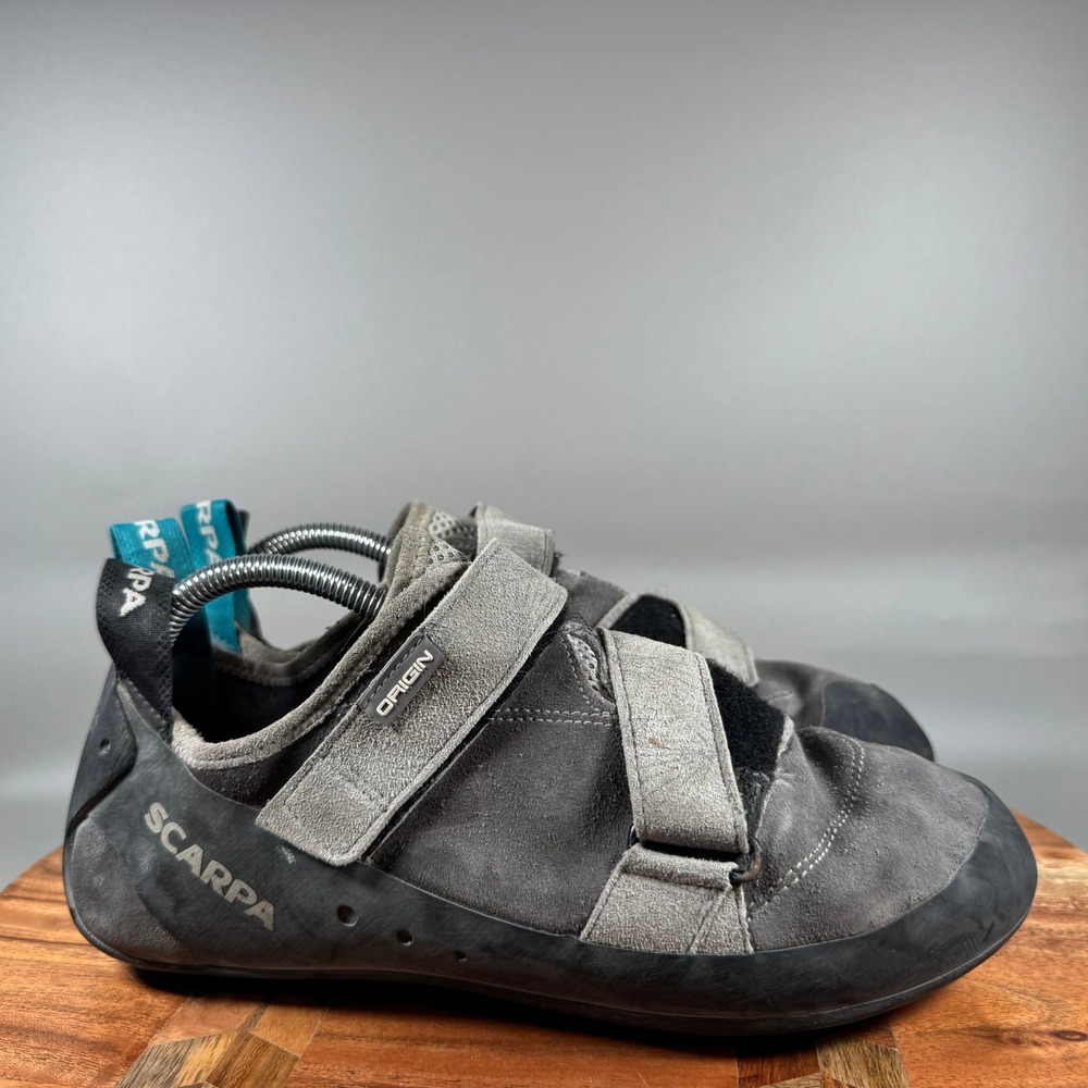 Scarpa Origin Mens Rock Climbing Shoes Iron Gray Suede Size 10.5